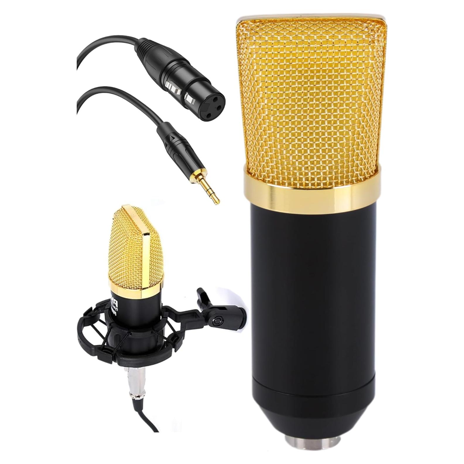 Micrófono de Condensador Cardioide Pyle PDMIC71 con Soporte y Cable XLR