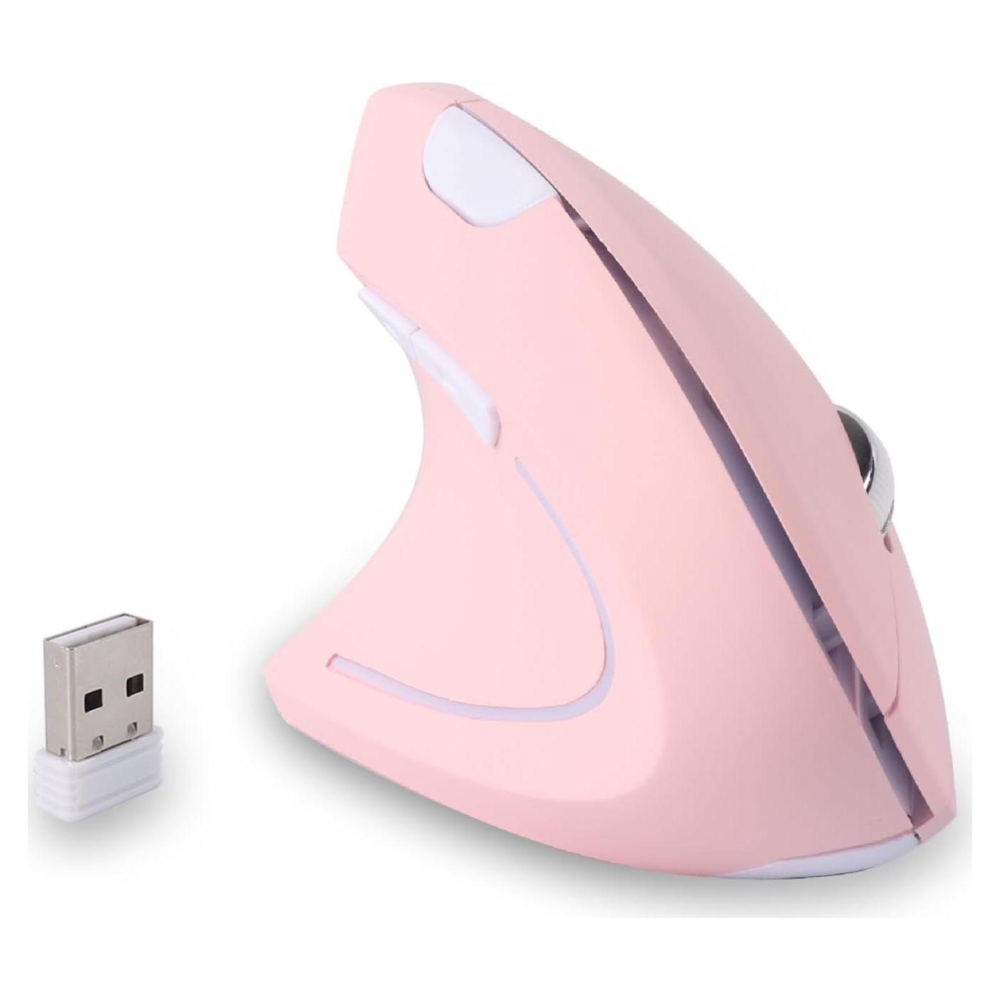 Ratón Ergonómico Inalámbrico para Zurdos Sunffice Rosa