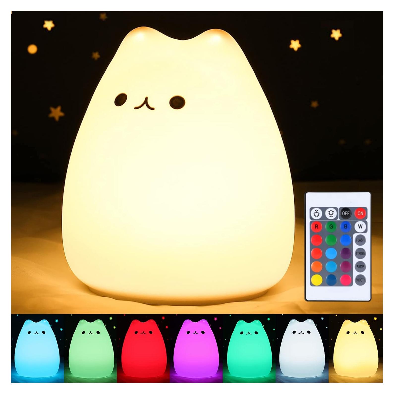 Luz Nocturna Gato ZKLiLi USB Recargable 7 Colores