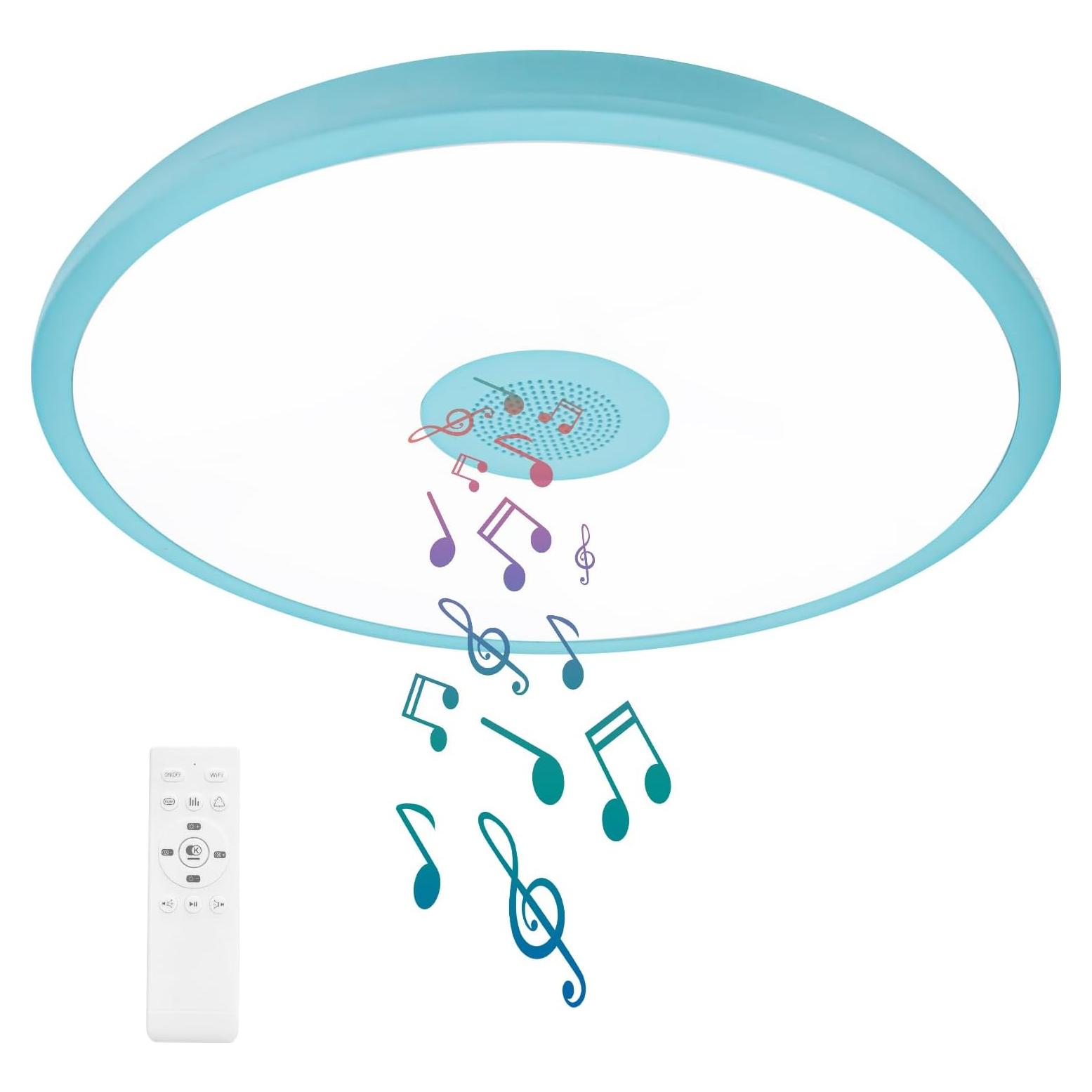 Lámpara de Techo LED ASALL 11" Azul Bluetooth RGB 18W