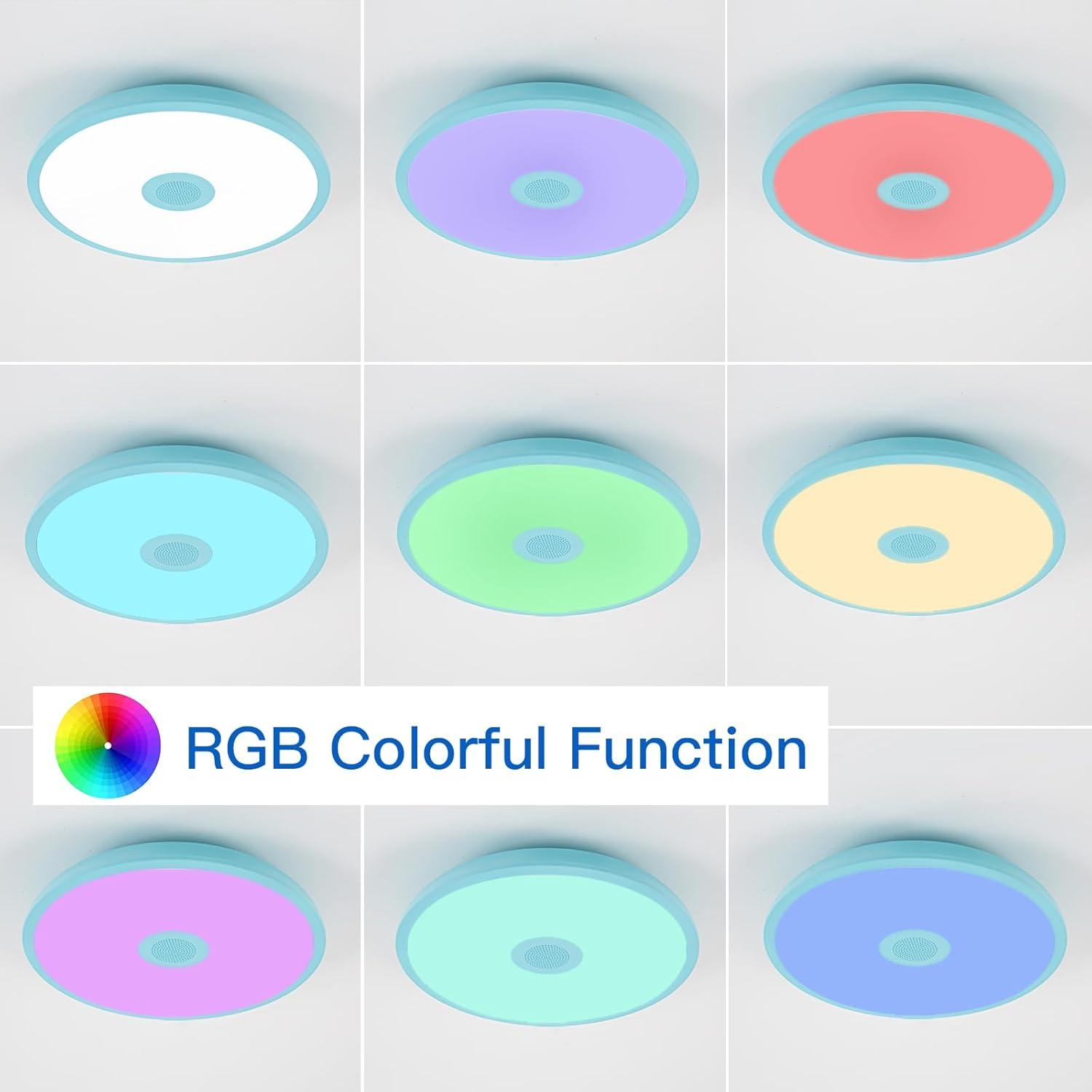 Lámpara de Techo LED ASALL 11" Azul Bluetooth RGB 18W