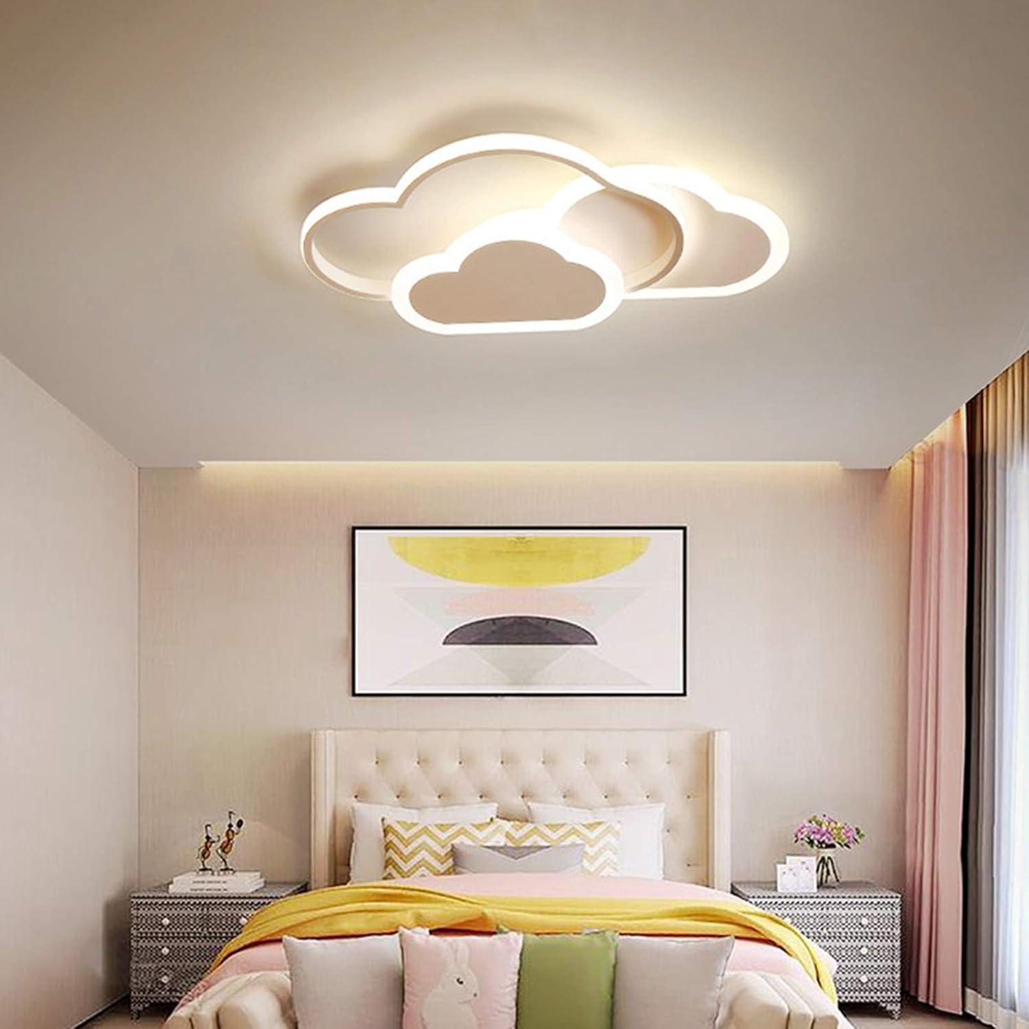 Cloud LED Ceiling Lamp, 22" Dimmable Acrylic Lamp for Living Room, Children's Room, Bedroom, Modern Minimalist Ceiling Light