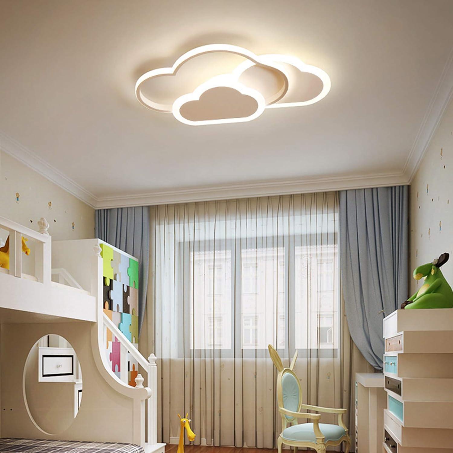 Cloud LED Ceiling Lamp, 22" Dimmable Acrylic Lamp for Living Room, Children's Room, Bedroom, Modern Minimalist Ceiling Light