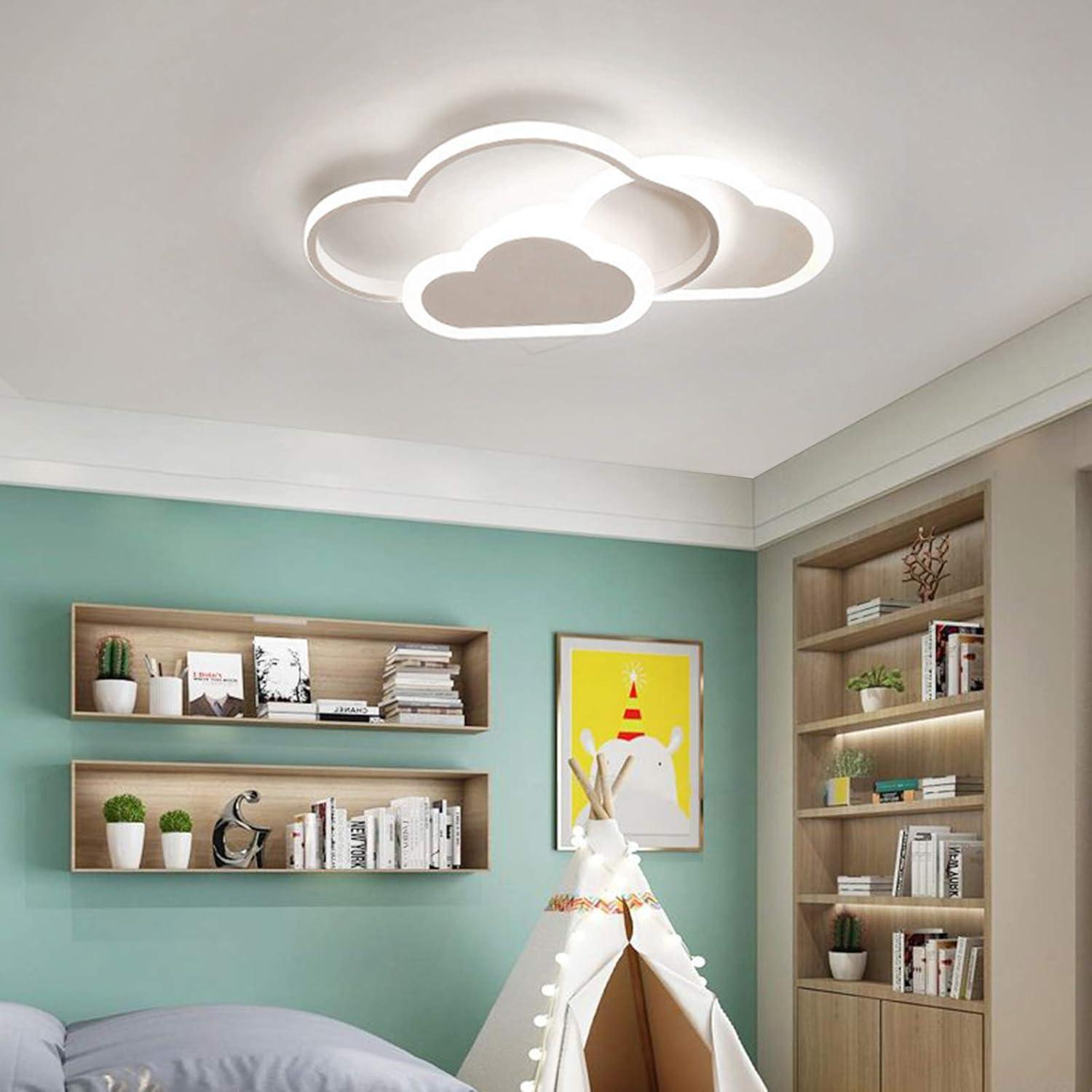 Cloud LED Ceiling Lamp, 22" Dimmable Acrylic Lamp for Living Room, Children's Room, Bedroom, Modern Minimalist Ceiling Light