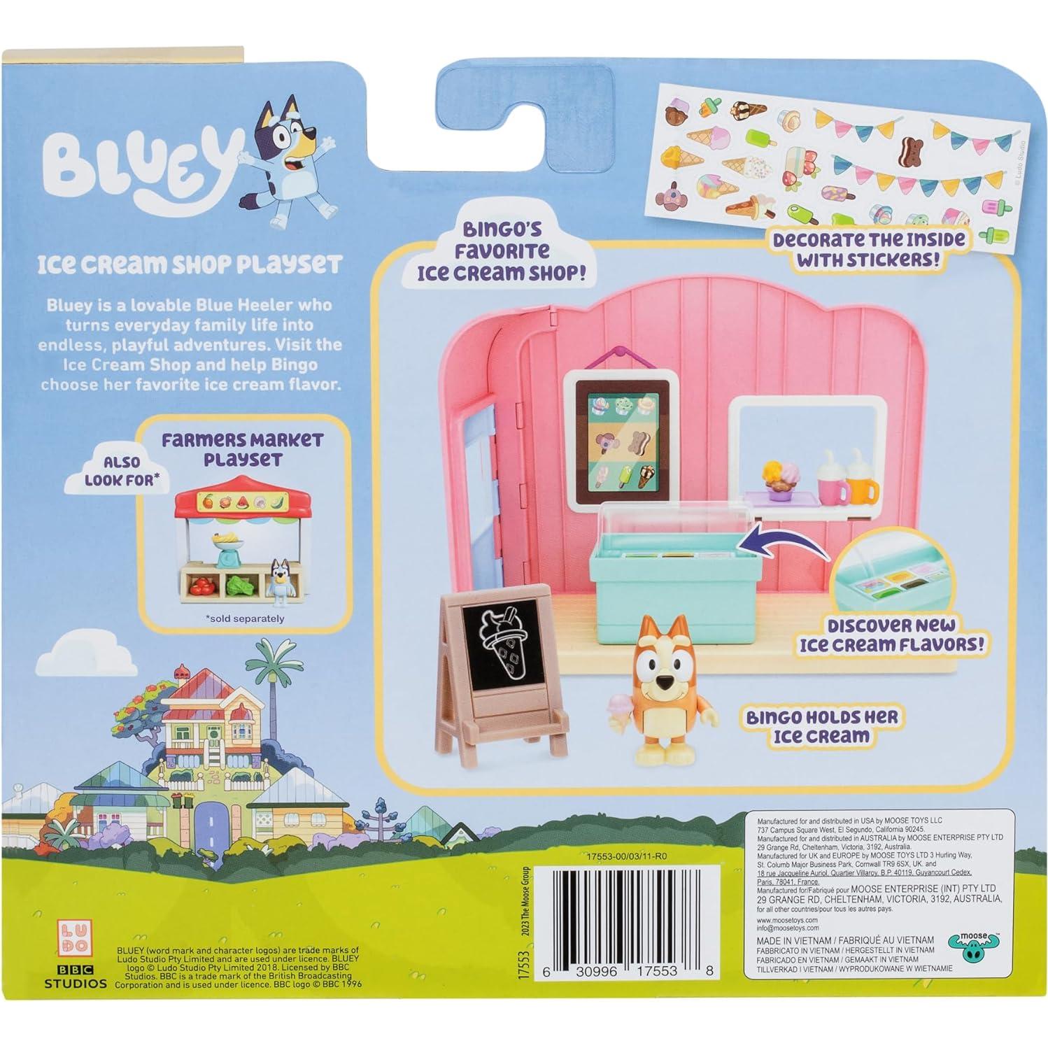 Juego de Tienda de Helados Bluey con Figura de Bingo 6 cm