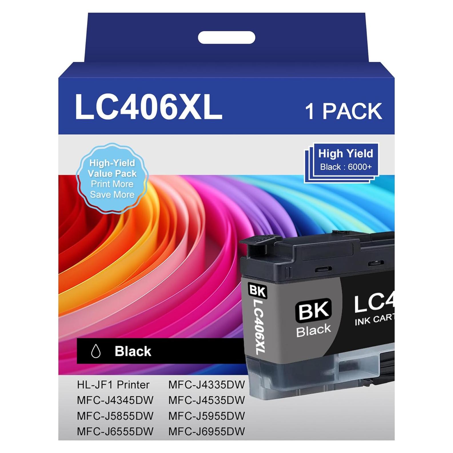 Cartuchos de tinta negra LC406XL compatibles Brother