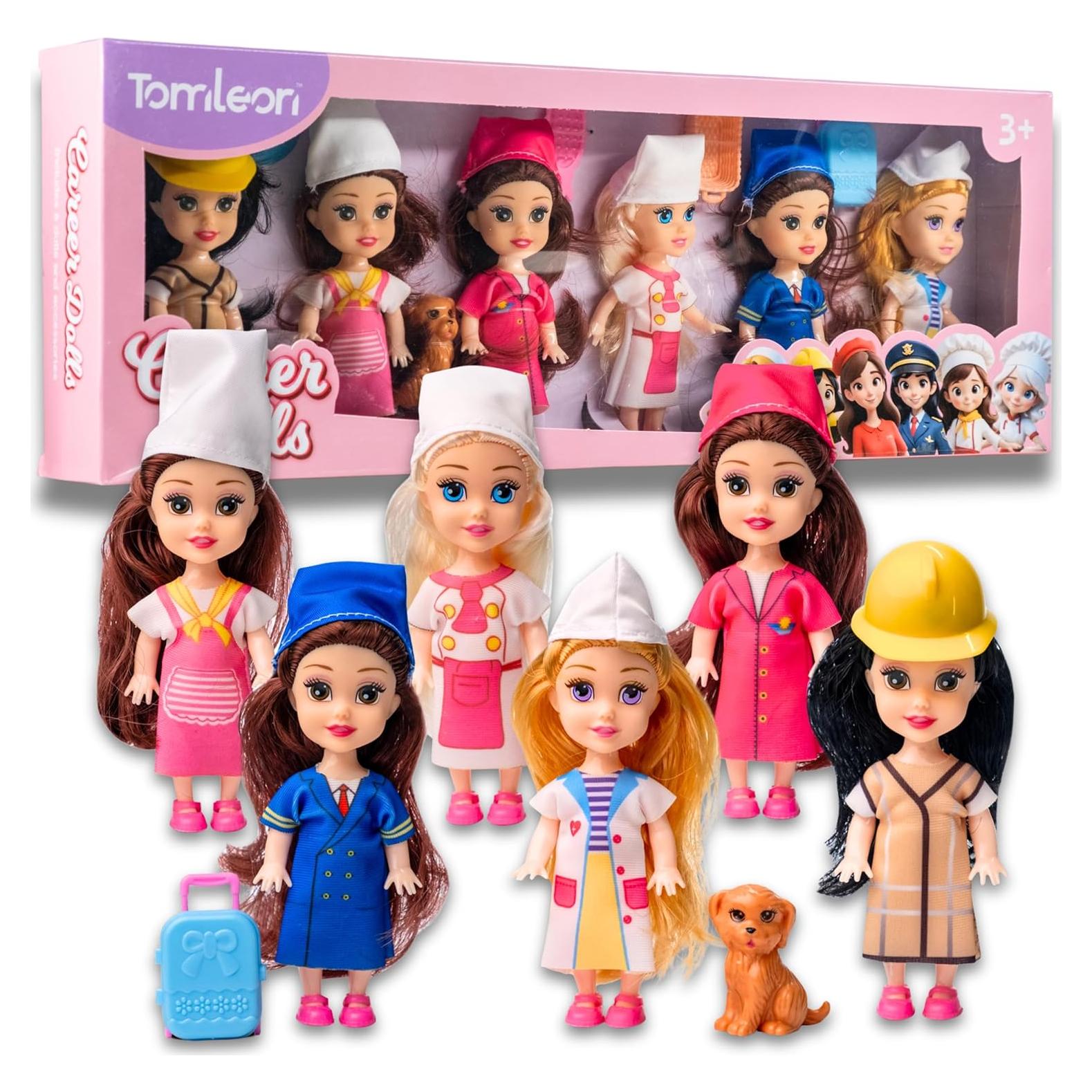 Juego de Muñecas de Carrera TOMLEON - 6 Profesiones Educativas