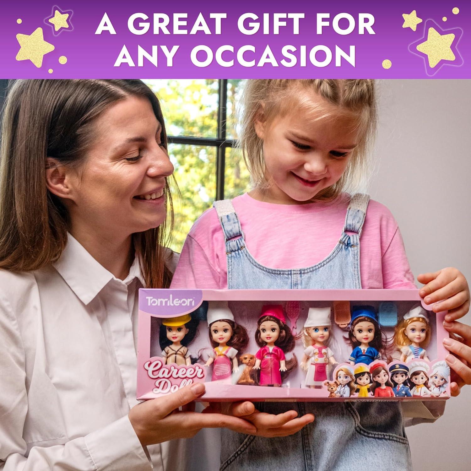 Juego de Muñecas de Carrera TOMLEON - 6 Profesiones Educativas