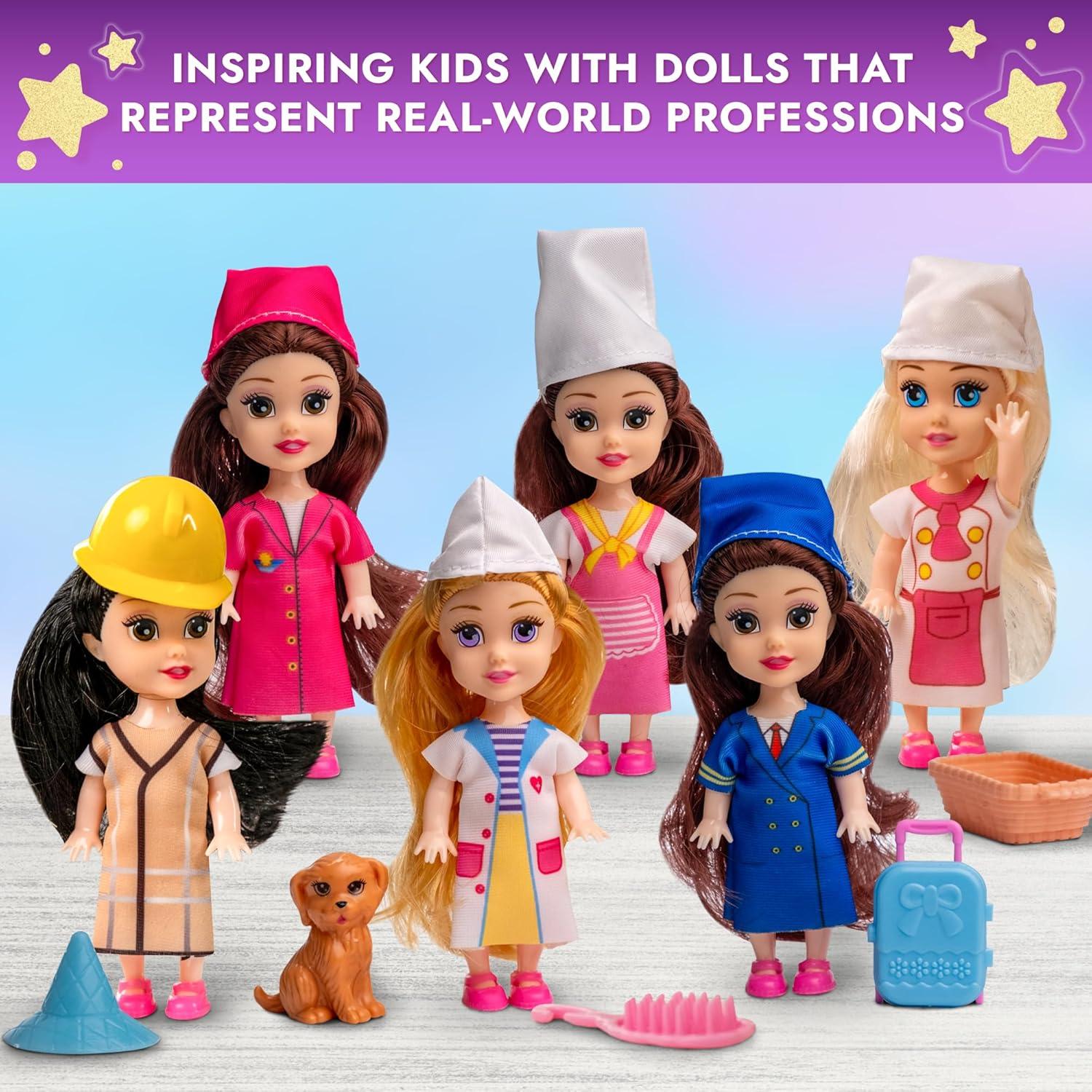 Juego de Muñecas de Carrera TOMLEON - 6 Profesiones Educativas