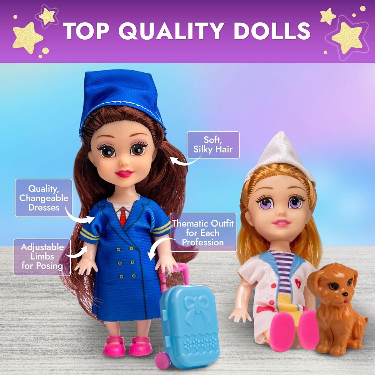 Juego de Muñecas de Carrera TOMLEON - 6 Profesiones Educativas