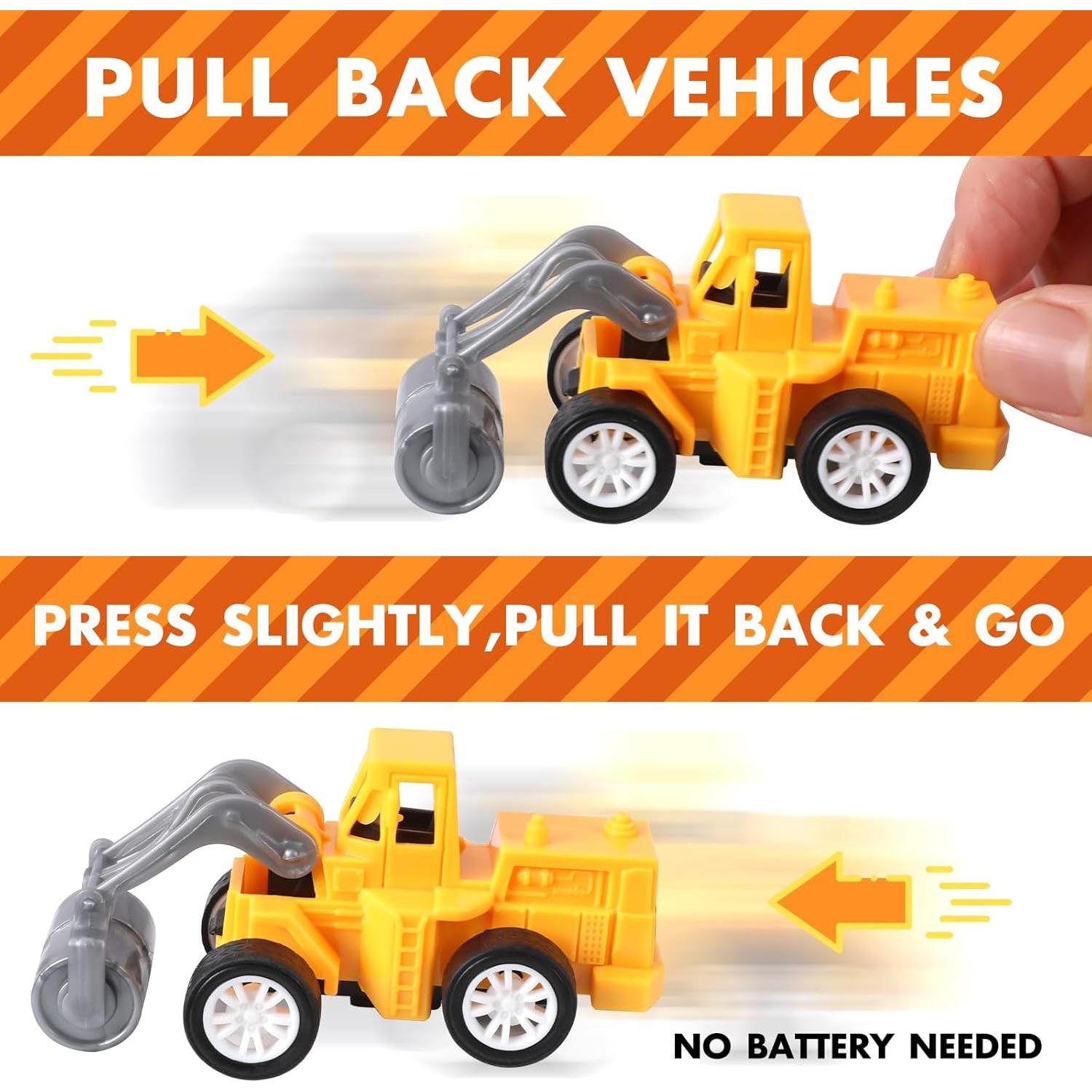 Paquete de 36 Vehículos de Construcción Mini Juguetes