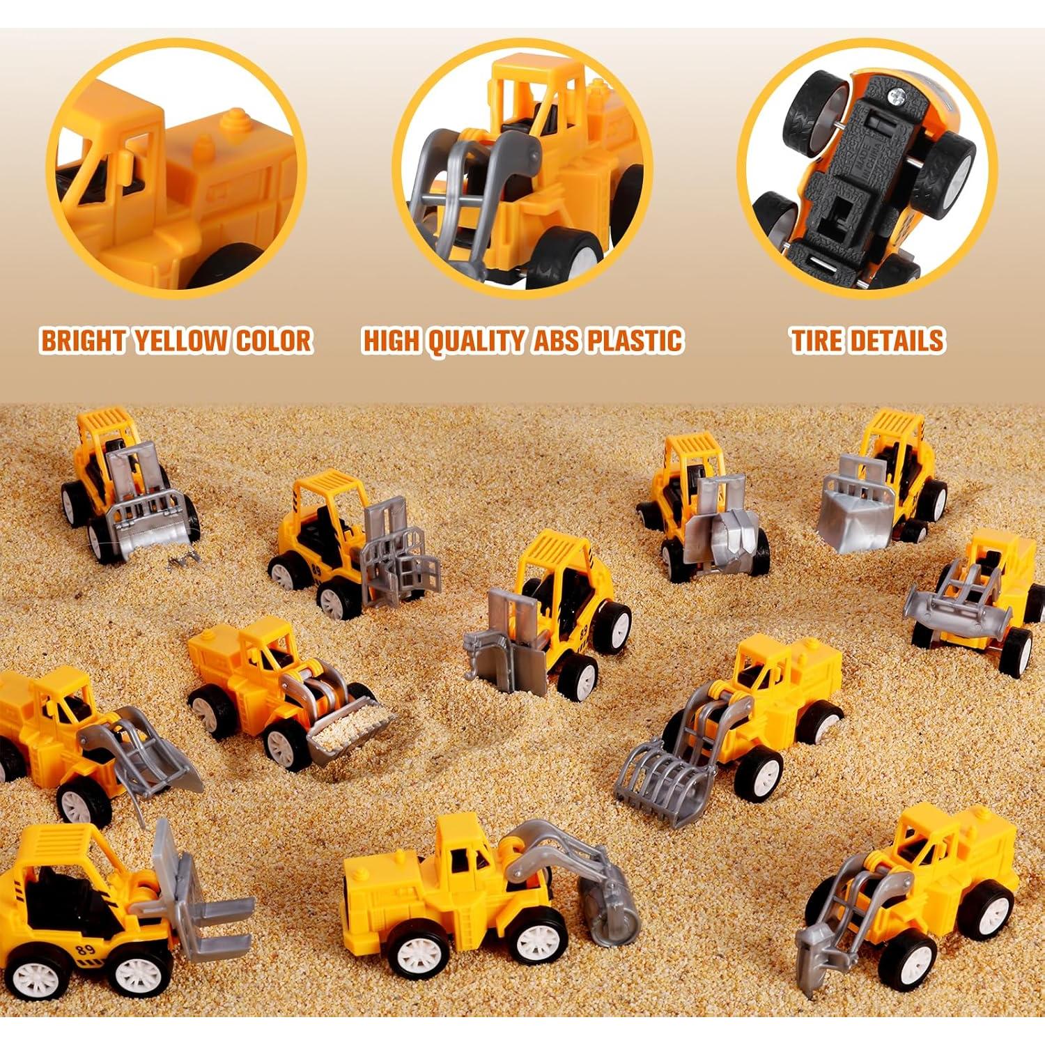 Paquete de 36 Vehículos de Construcción Mini Juguetes