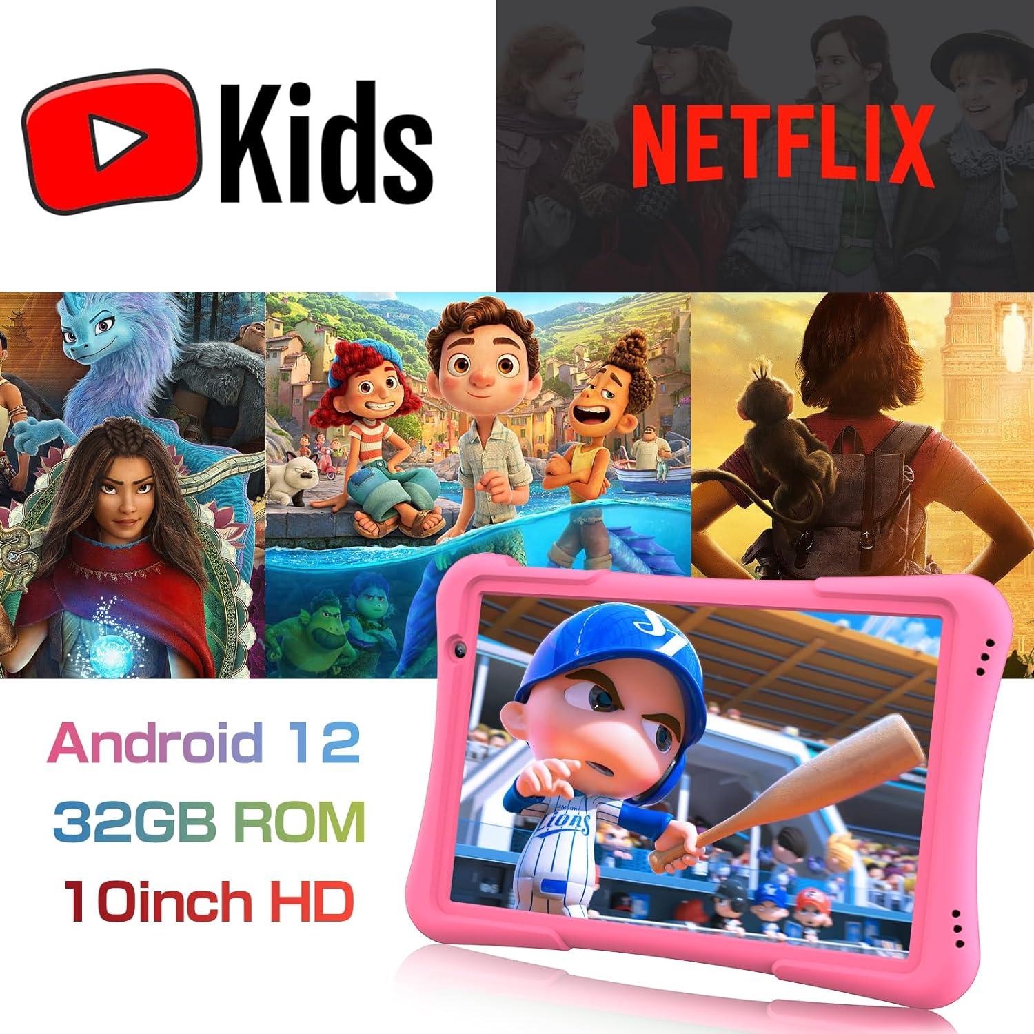 Tableta PRITOM TAB 10 para Niños 10" Android 12 Rosa