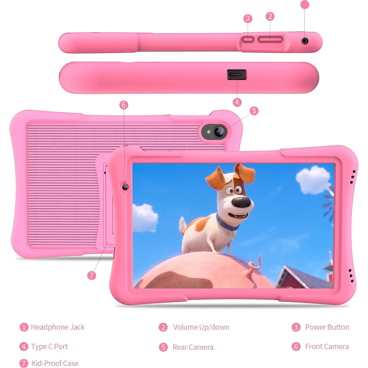 Tableta PRITOM TAB 10 para Niños 10" Android 12 Rosa