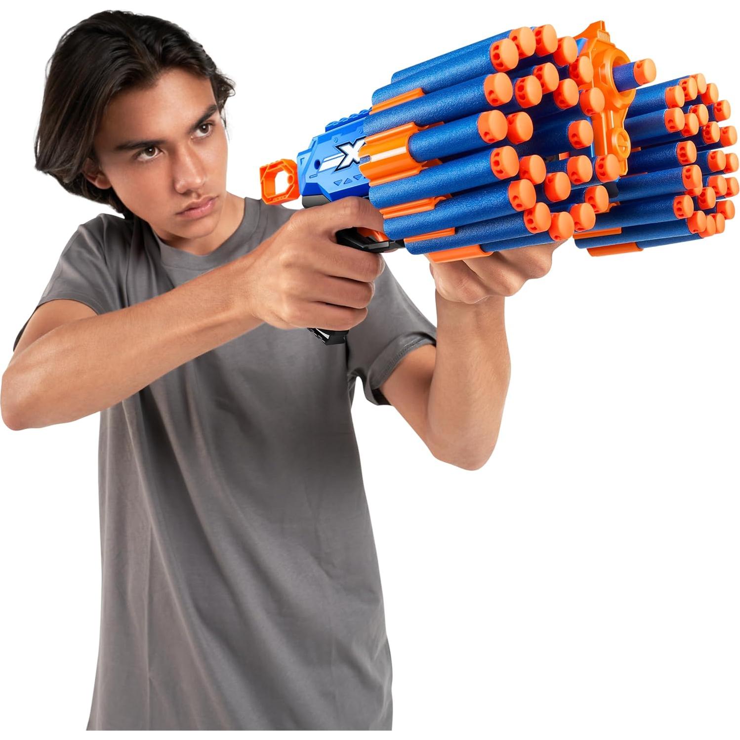X-Shot Insanity Manic Blaster Doble con 48 Dardos y Almacenaje