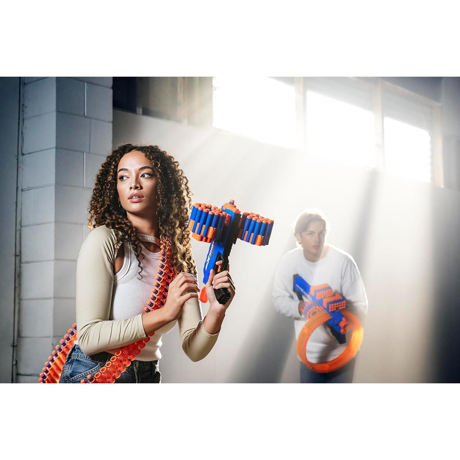 X-Shot Insanity Manic Blaster Doble con 48 Dardos y Almacenaje