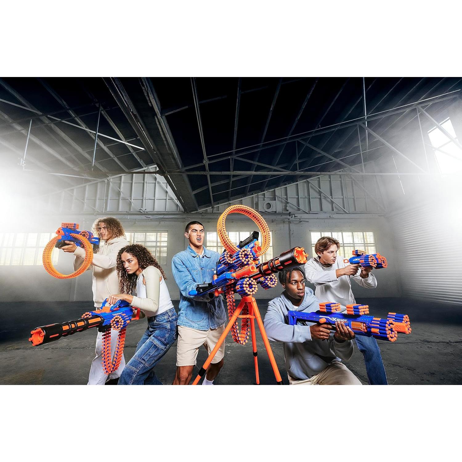 X-Shot Insanity Manic Blaster Doble con 48 Dardos y Almacenaje