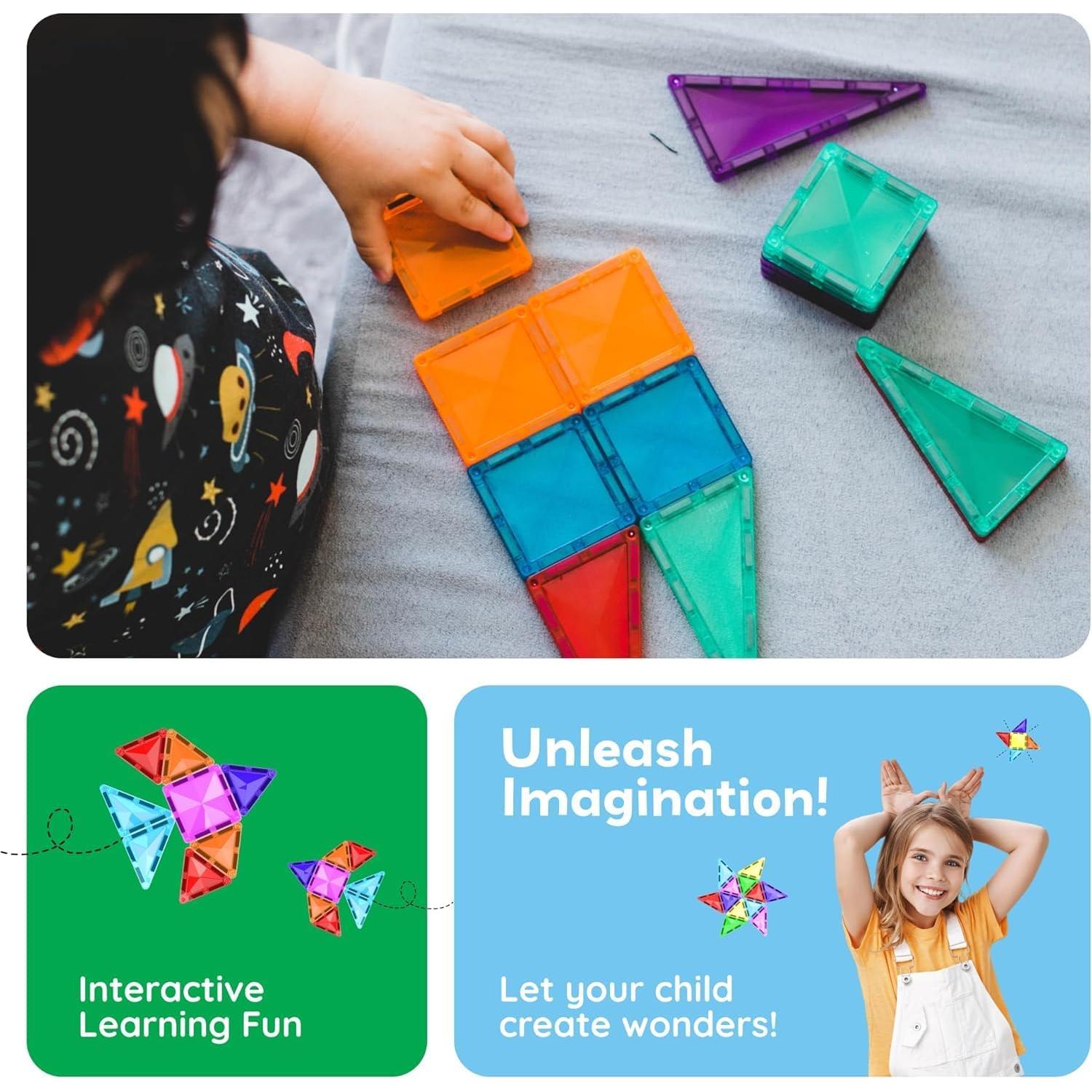 PicassoTiles Bloques Magnéticos Mini 40 Piezas Viaje