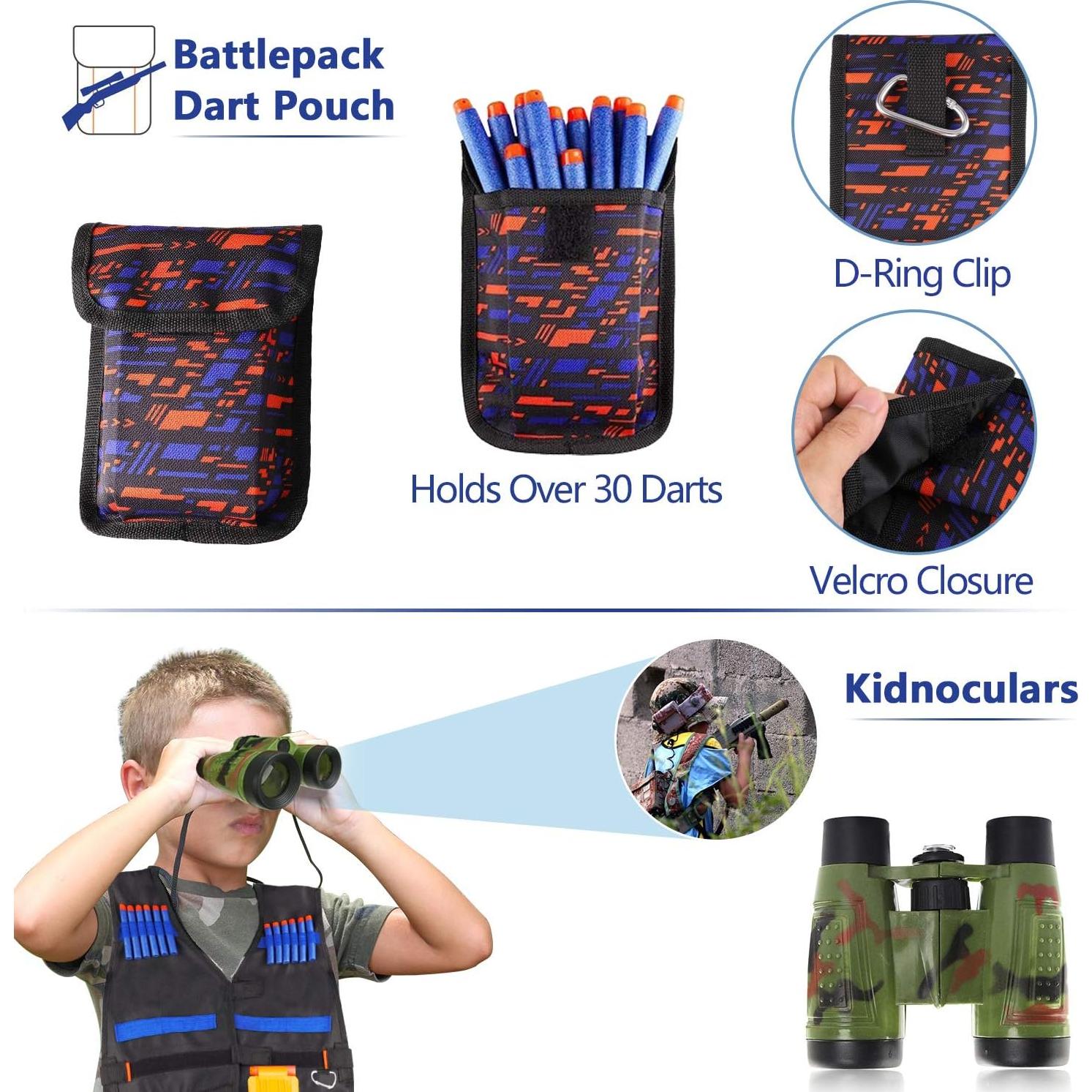 Kit Chaleco Táctico AILUKI para Niños con Dardos y Más