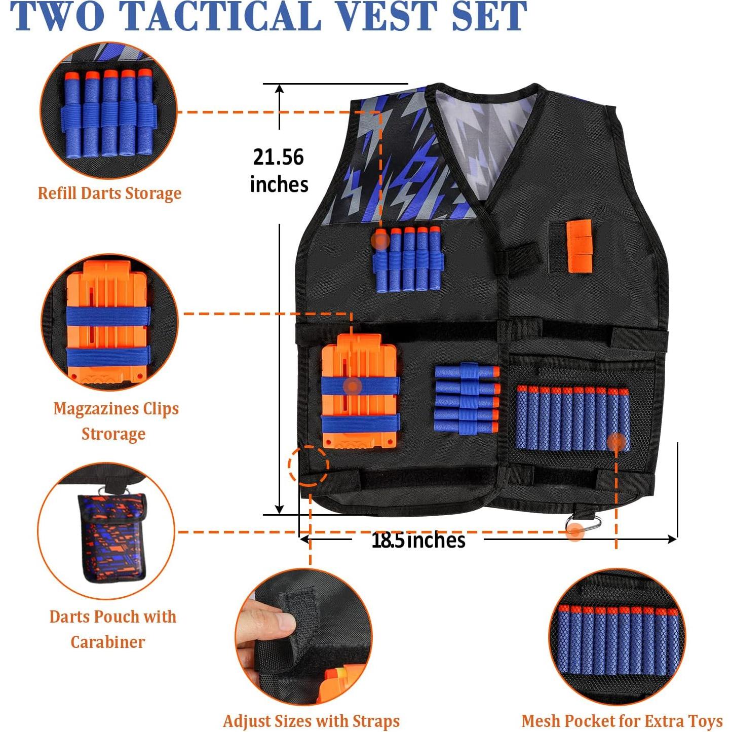 Chaleco Táctico Taiker para Nerf - 2 Paquetes con Accesorios