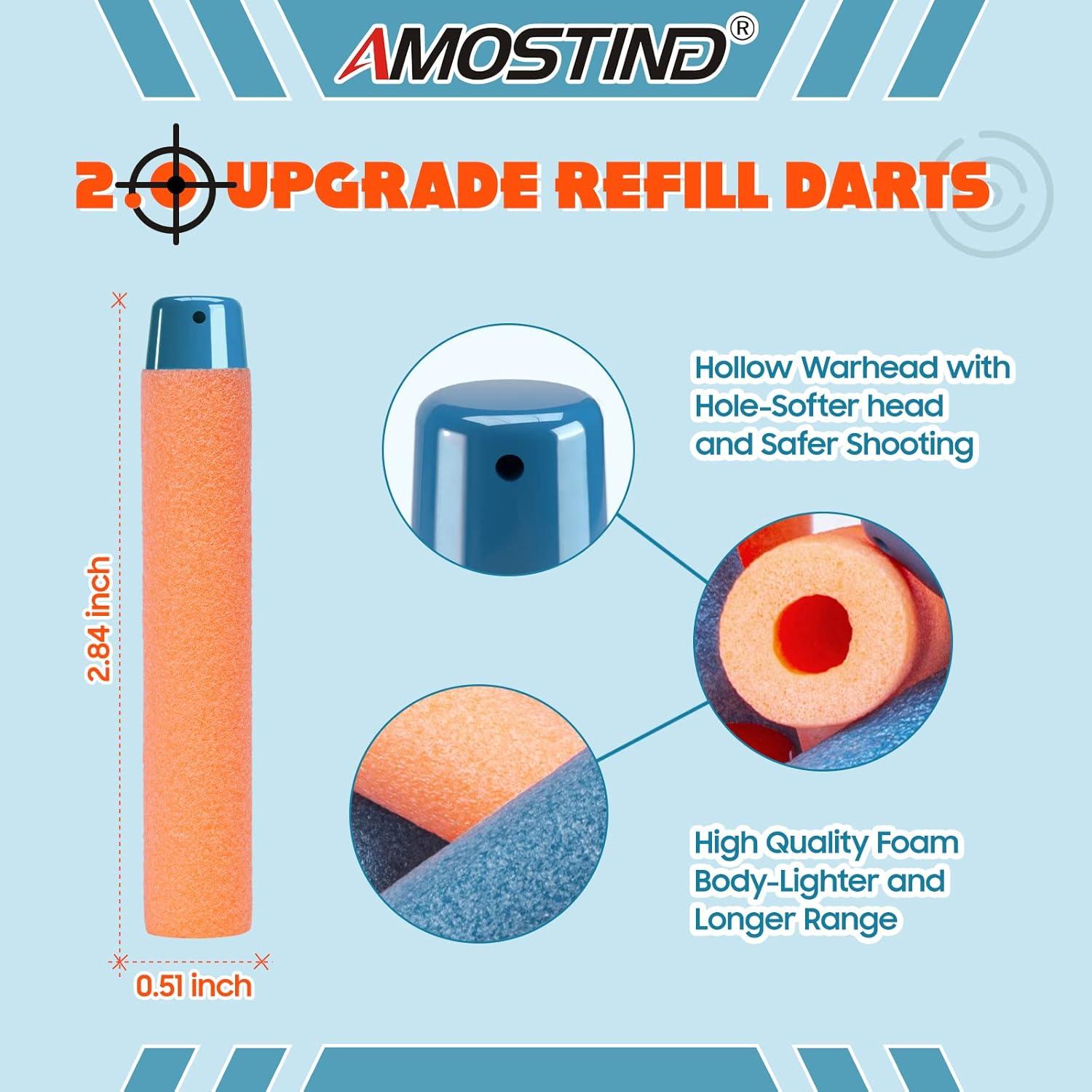 Recargas Nerf AMOSTING 100PCS Elite 2.0 Azul y Naranja