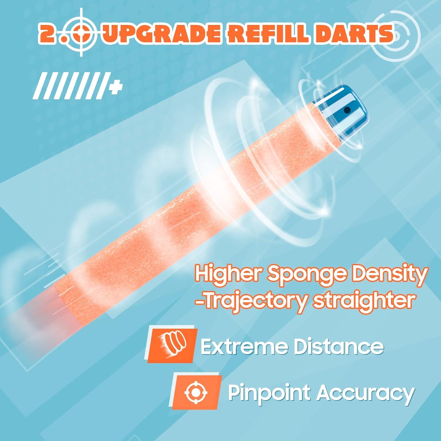 Recargas Nerf AMOSTING 100PCS Elite 2.0 Azul y Naranja