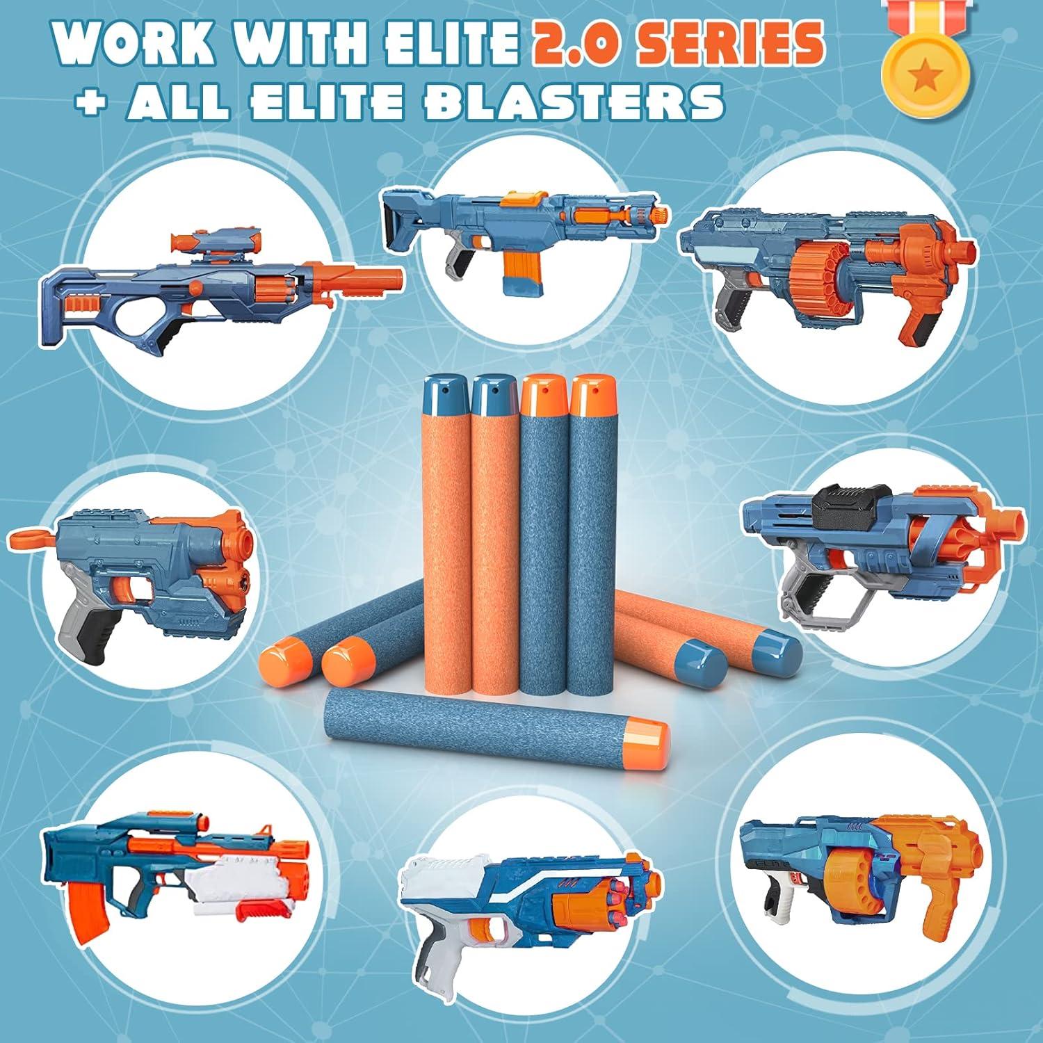 Recargas Nerf AMOSTING 100PCS Elite 2.0 Azul y Naranja