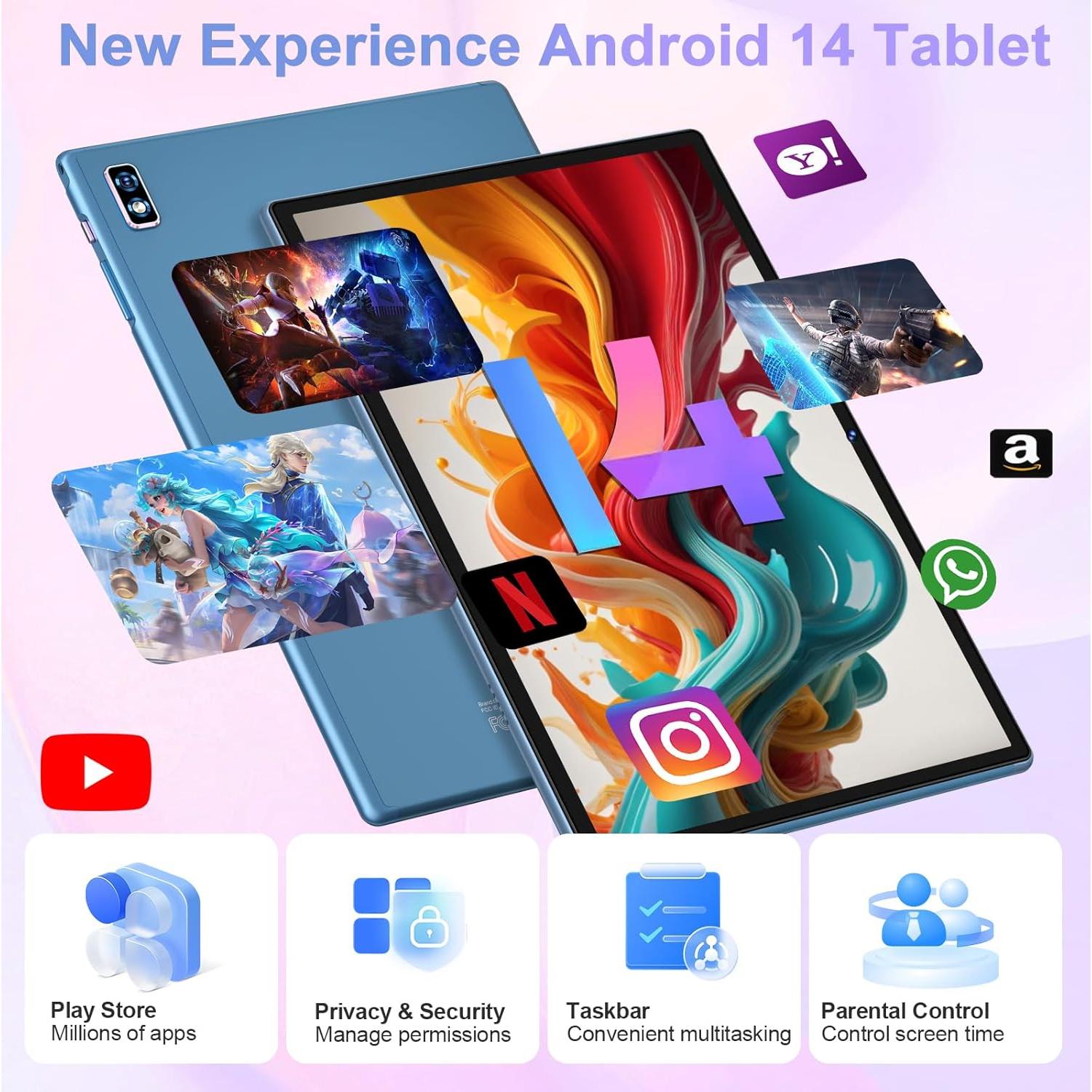 Tablet DEERTiME E6 10.1" Android 14 22GB RAM 128GB ROM Azul