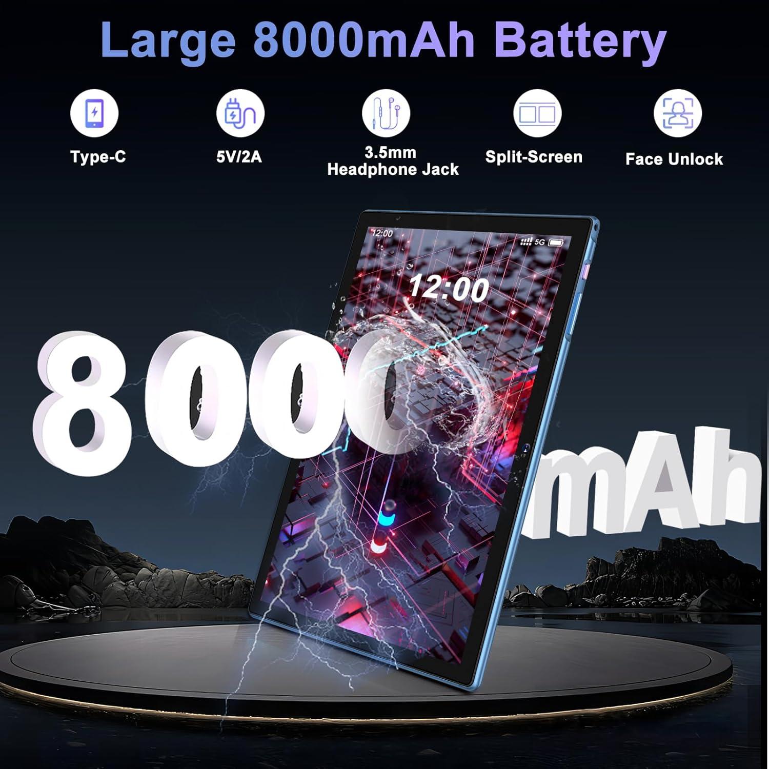 Tablet DEERTiME E6 10.1" Android 14 22GB RAM 128GB ROM Azul