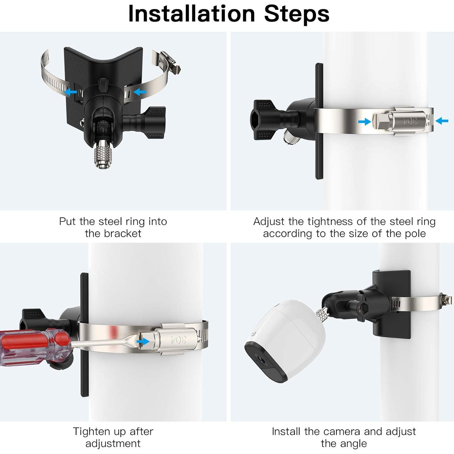 Soporte Universal para Montaje en Poste Koroao - Negro