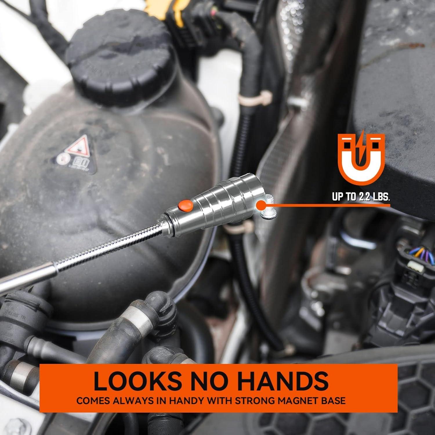 Linterna Magnética Telescópica VIBELITE 200 Lúmenes Plata