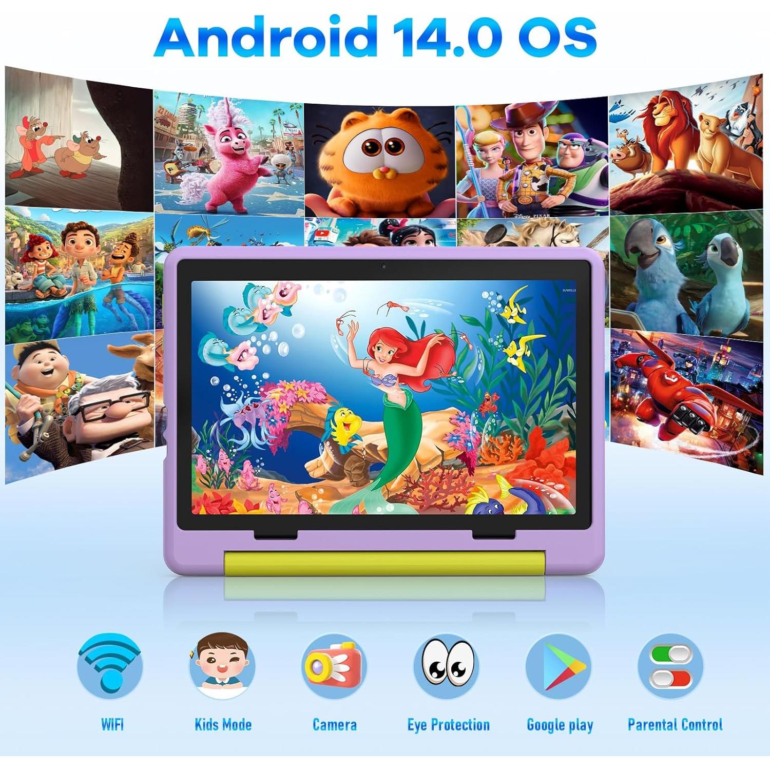 Tableta Jeazans 10.1" Android 14 para Niños con Funda