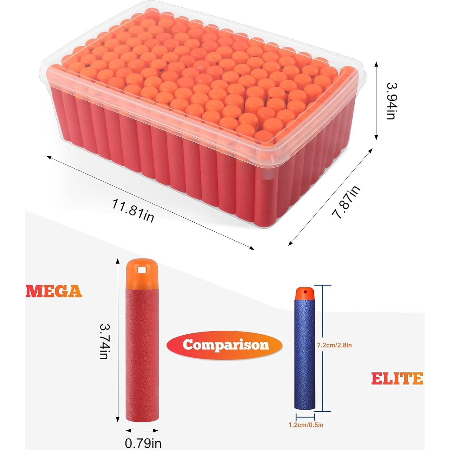 120 Dardos Mega Rojos Pokiiulk para Armas Nerf Mega