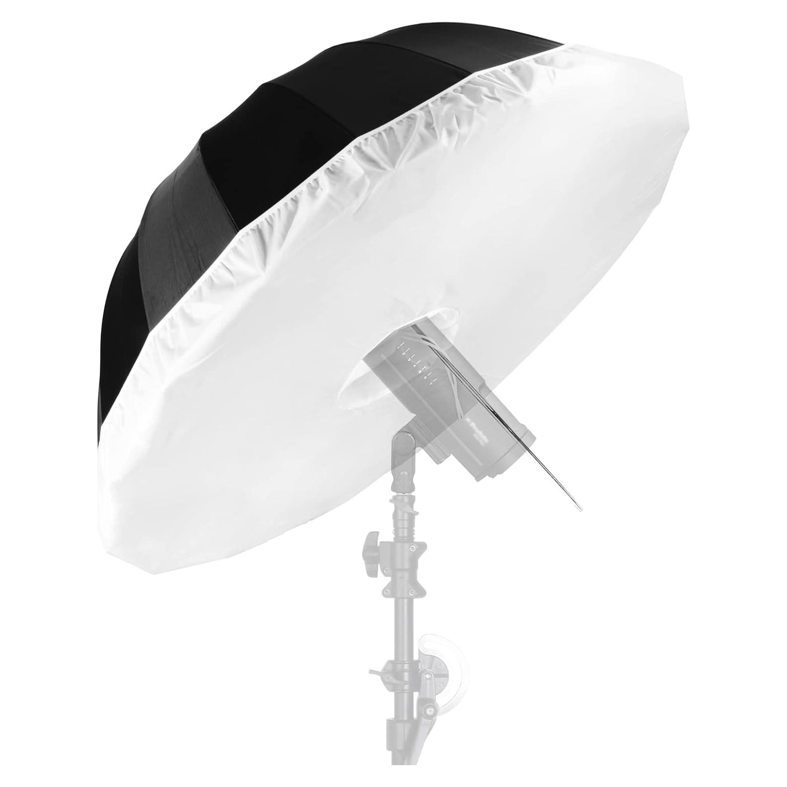 Paraguas Parabólico Selens 41" con Difusor Plegable Negro/Plata