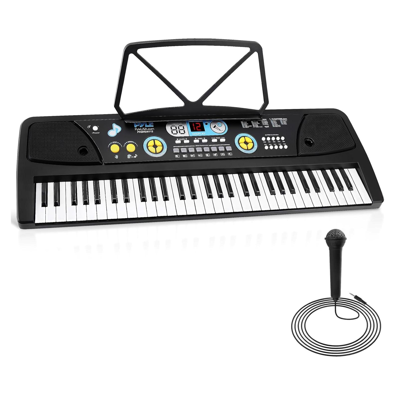 Teclado Eléctrico Pyle PKBRD6112 61 Teclas Karaoke Portátil