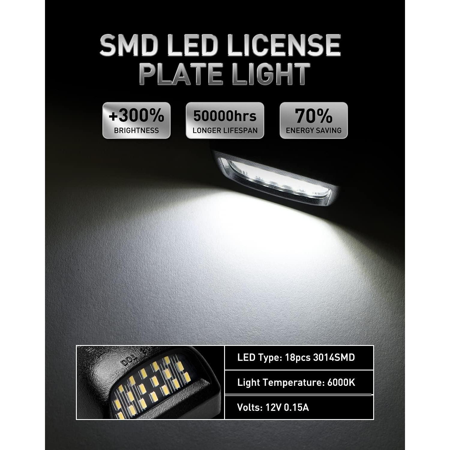 Luz de Placa LED LESAUCE 6000K para Chevy/GMC - Paquete de 2