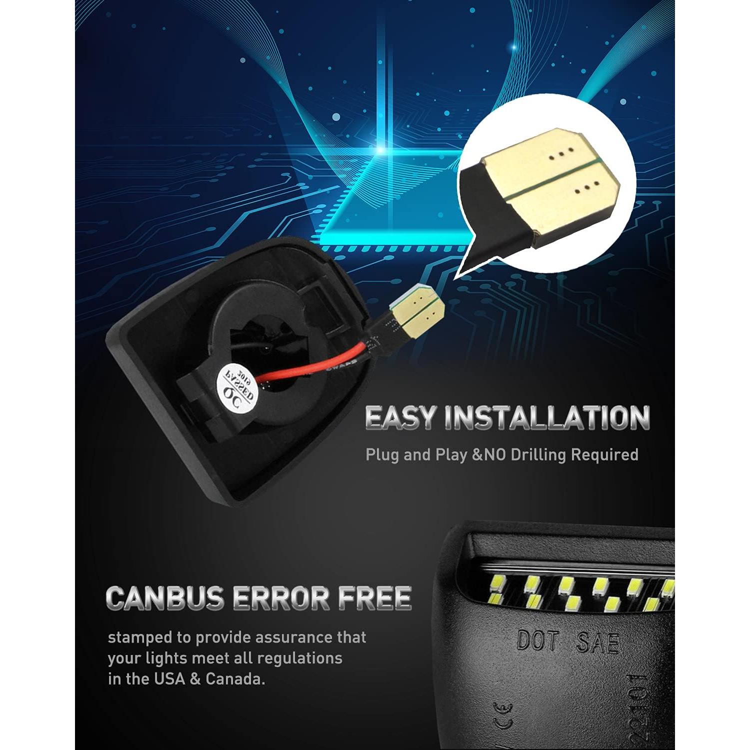 Luz de Placa LED LESAUCE 6000K para Chevy/GMC - Paquete de 2