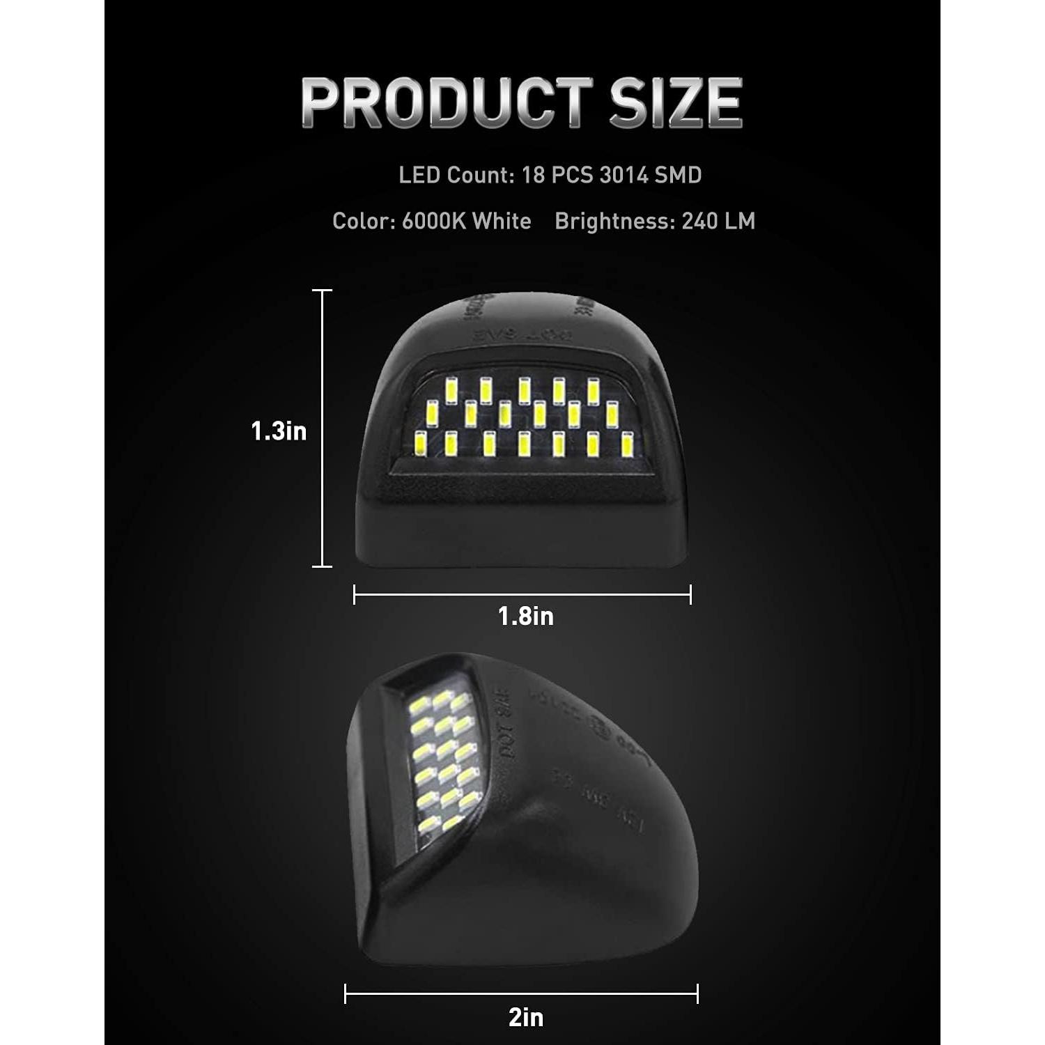 Luz de Placa LED LESAUCE 6000K para Chevy/GMC - Paquete de 2