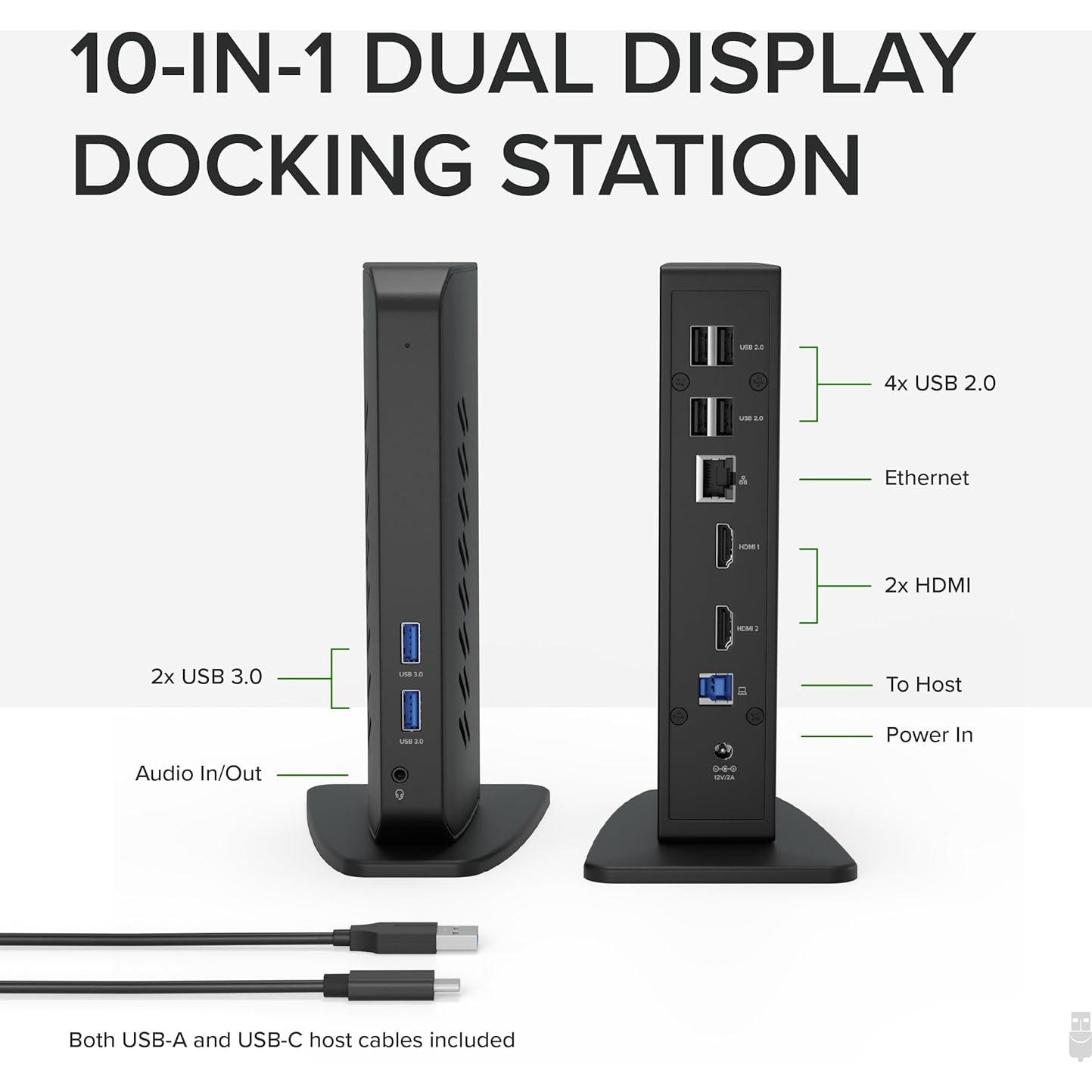 Estación de Acoplamiento Plugable UD-3900Z USB-C HDMI Dual
