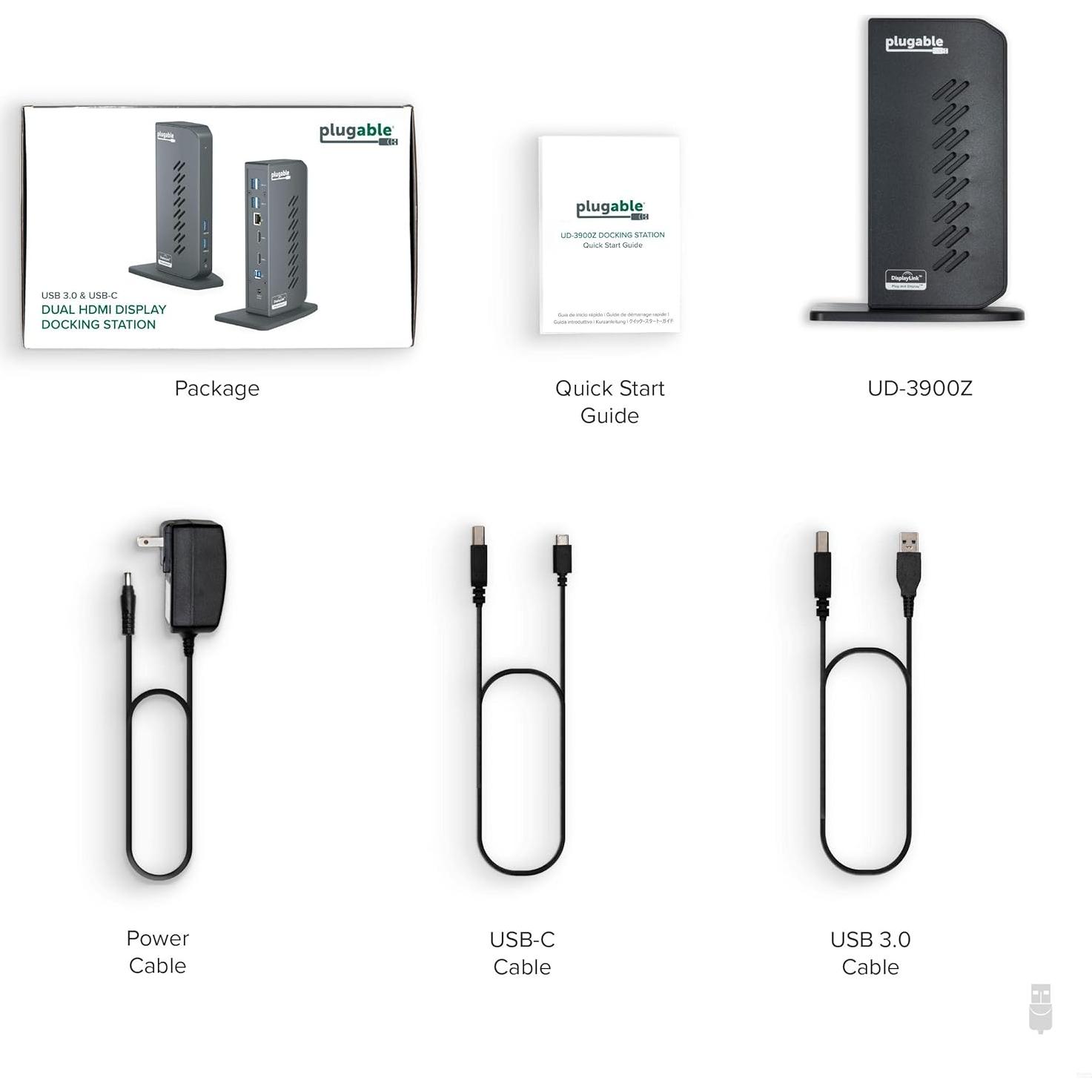 Estación de Acoplamiento Plugable UD-3900Z USB-C HDMI Dual