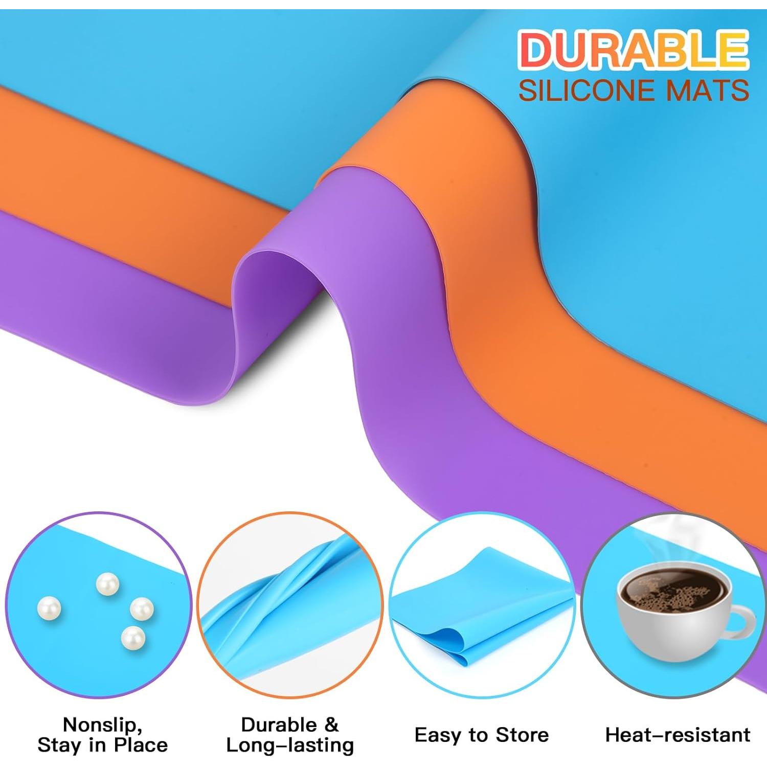 Paquete de 3 Tapetes de Silicona Aoulela A3 Antideslizantes