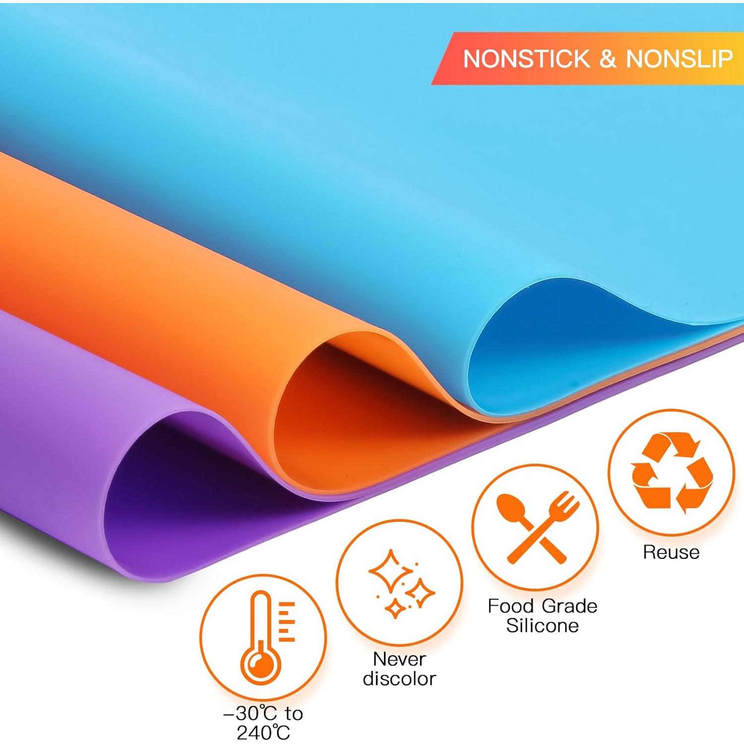 Paquete de 3 Tapetes de Silicona Aoulela A3 Antideslizantes
