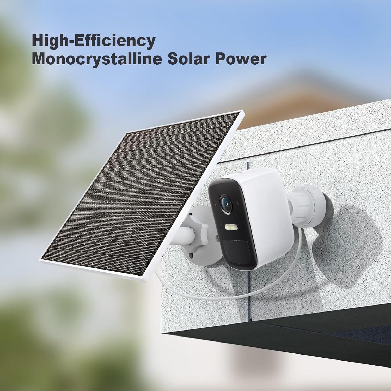 Panel Solar 5W EverExceed para Cámara Eufy, IP65, USB-C