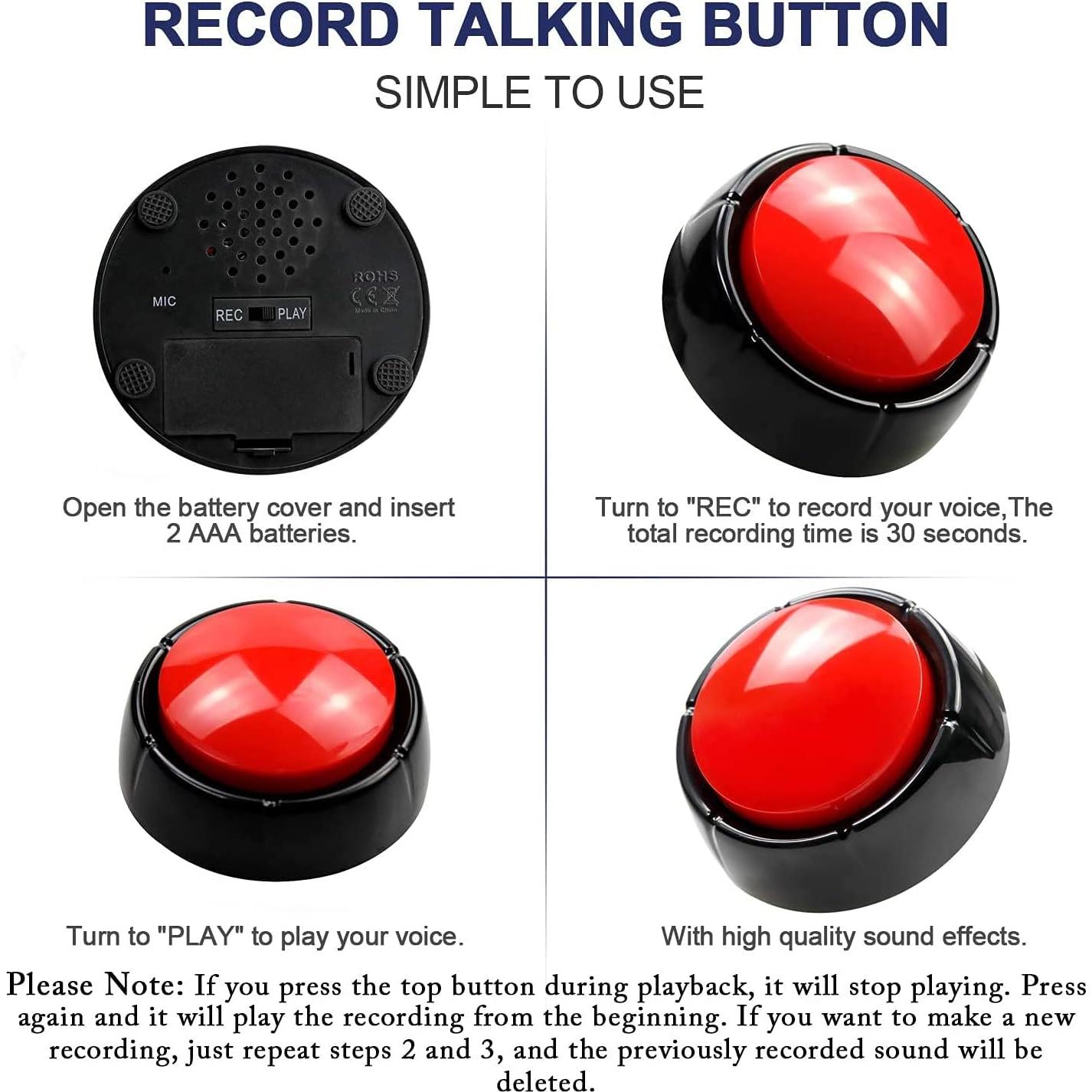 Botón Grabable Rojo Netual 30 Segundos para Mascotas y Oficina