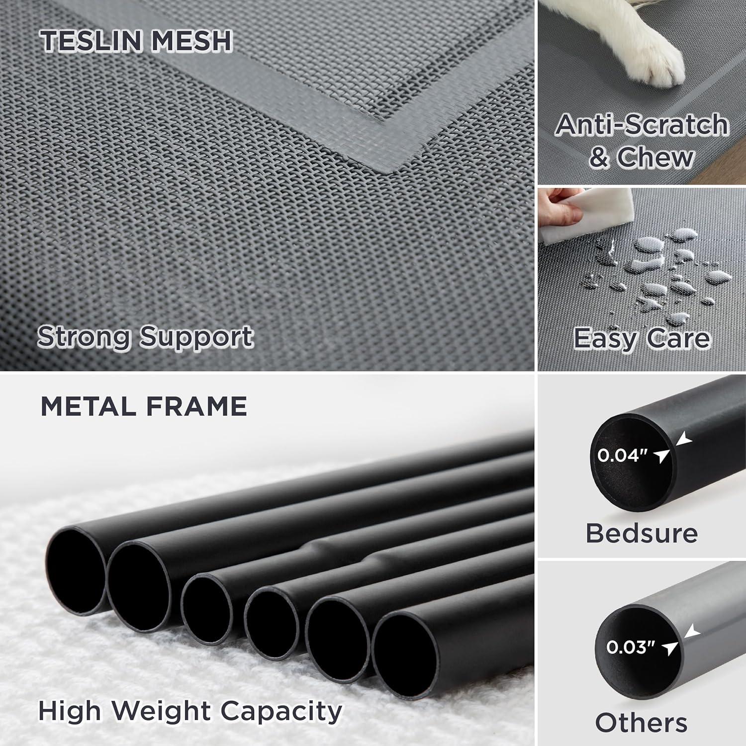 Cama Elevada para Perros Pequeños Bedsure Gris 89.9x65 cm