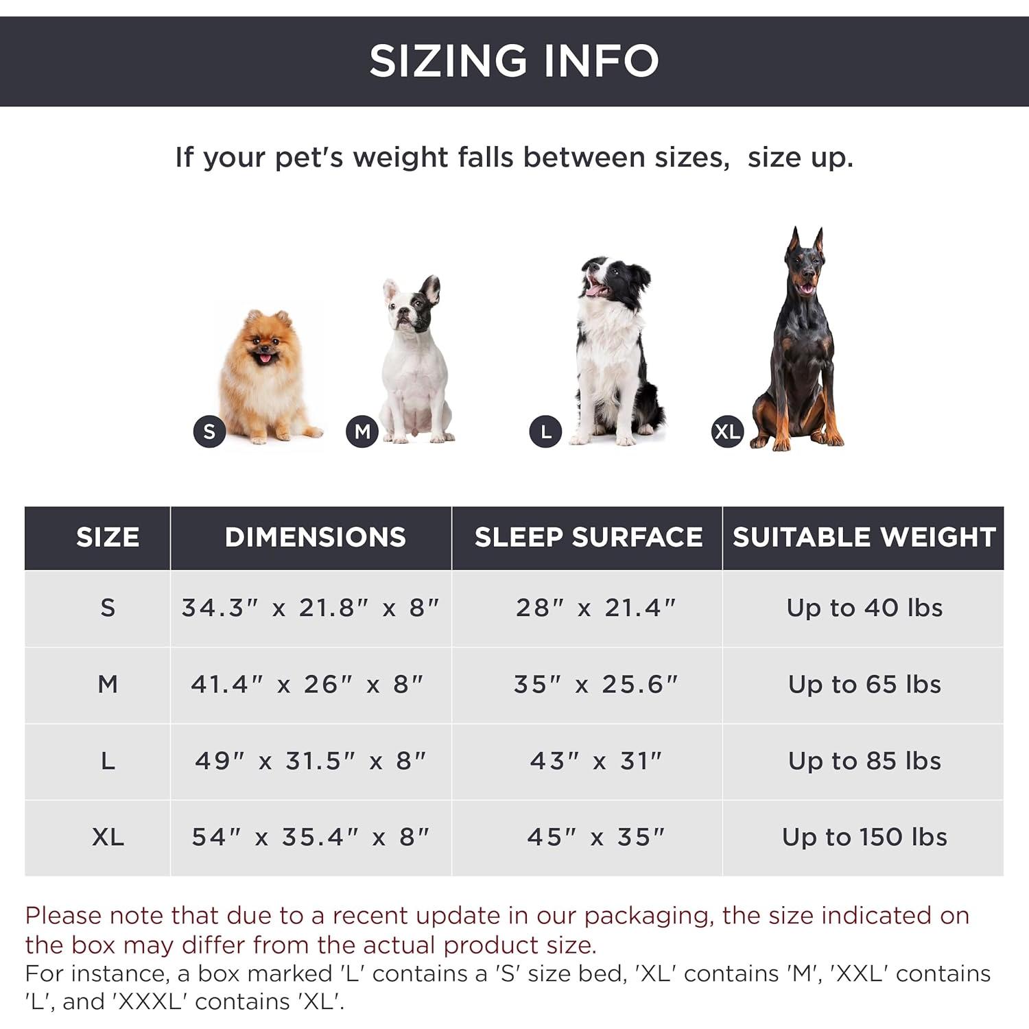 Cama Elevada para Perros Pequeños Bedsure Gris 89.9x65 cm