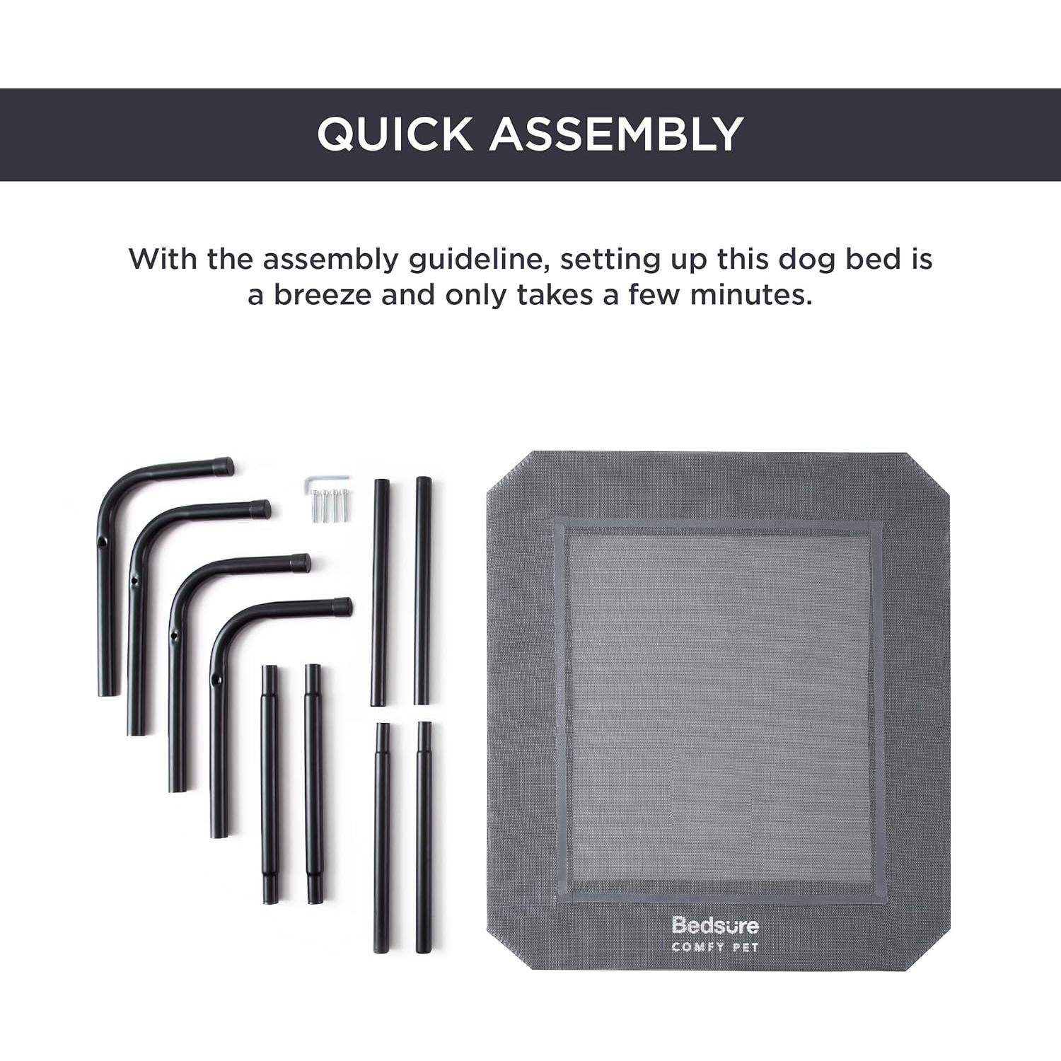 Cama Elevada para Perros Pequeños Bedsure Gris 89.9x65 cm