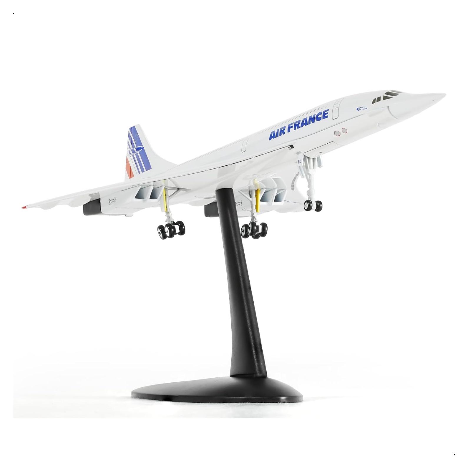 Modelo de avión Concorde QIYUMOKE 1/200 con soporte