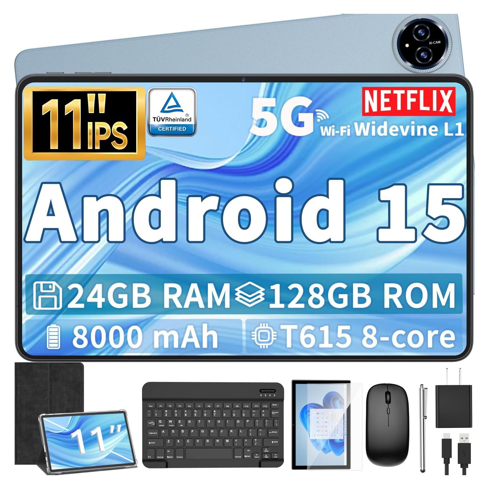 Tablet Android 15 QDDQ 11" 24GB RAM 128GB 1TB Expandible