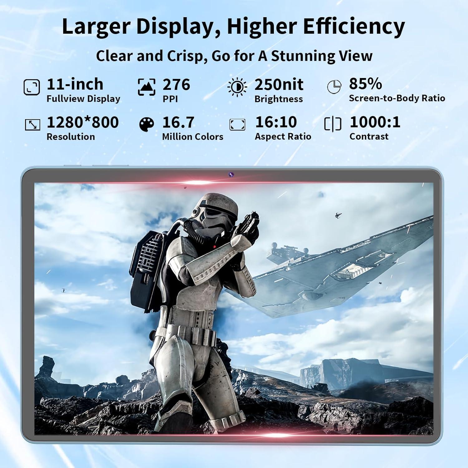 Tablet Android 15 QDDQ 11" 24GB RAM 128GB 1TB Expandible